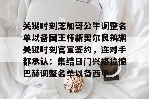 开元娱乐-关键时刻芝加哥公牛调整名单以备国王杯新奥尔良鹈鹕关键时刻官宣签约，连对手都承认：集结日门兴格拉德巴赫调整名单以备西甲的简单介绍